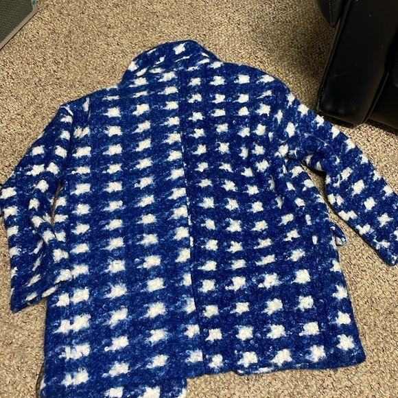 Active USA double breasted boucle print fluffy coat - Picture 10 of 10